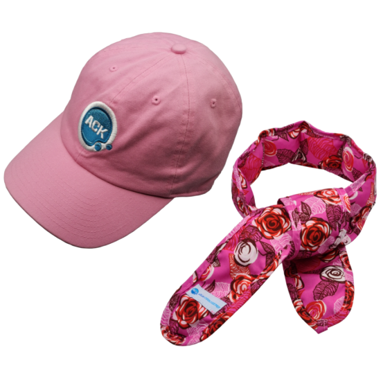 Aqua coolkeeper cooling baseball cap roze verkoelingssjaal roses