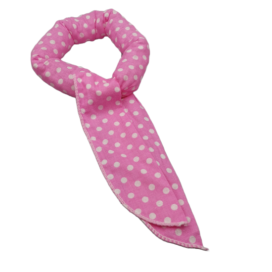 Koelsjaal pink dotted geactiveerd