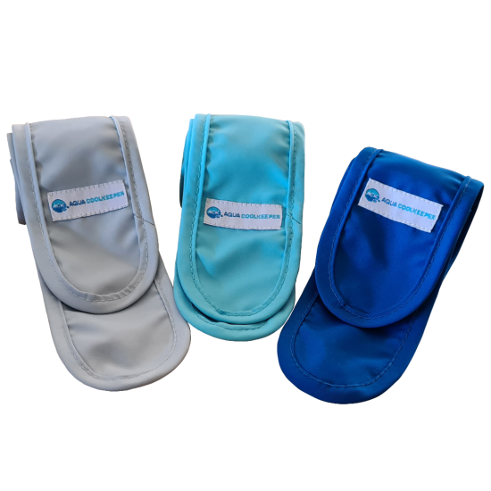 Set koelsjaals aqua coolkeeper silver ocean navy leeg