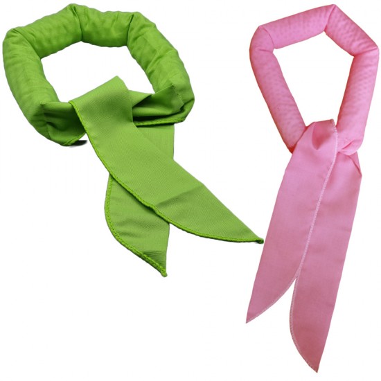 Set koelsjaals lime en roze